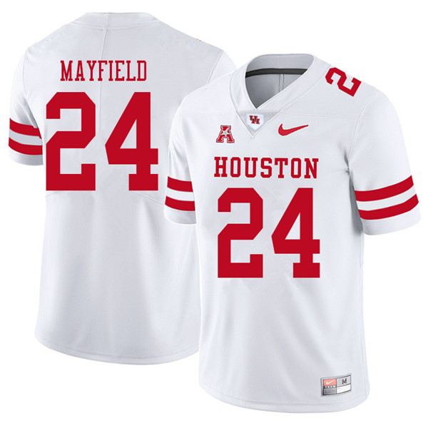 2018 Men #24 Caemen Mayfield Houston Cougars College Football Jerseys Sale-White